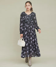 画像をギャラリービューアに読み込む, ボリュームフリルフラワープリントワンピース/TT437421
