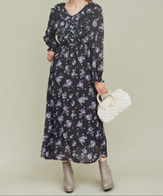 画像をギャラリービューアに読み込む, ボリュームフリルフラワープリントワンピース/TT437421
