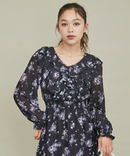 画像をギャラリービューアに読み込む, ボリュームフリルフラワープリントワンピース/TT437421
