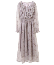 画像をギャラリービューアに読み込む, ボリュームフリルフラワープリントワンピース/TT437421
