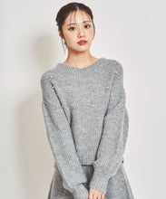 画像をギャラリービューアに読み込む, ビジュー付きニットセットアップ/TT437419
