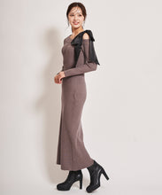 画像をギャラリービューアに読み込む, シアーリボンアシメニットワンピース/TT437424
