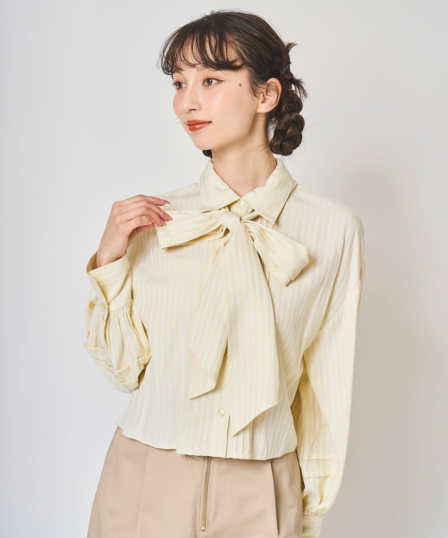 フロントタッククロップドボウタイシャツ/TT518103 – MISCH MASCH|31