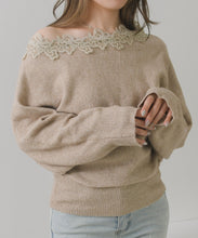 画像をギャラリービューアに読み込む, 【一部店舗限定】フラワーレースボートネックニット/TT658337
