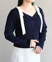 画像をギャラリービューアに読み込む, 【予約販売/2月下旬発売予定】肩リボン配色ニット/TT618307
