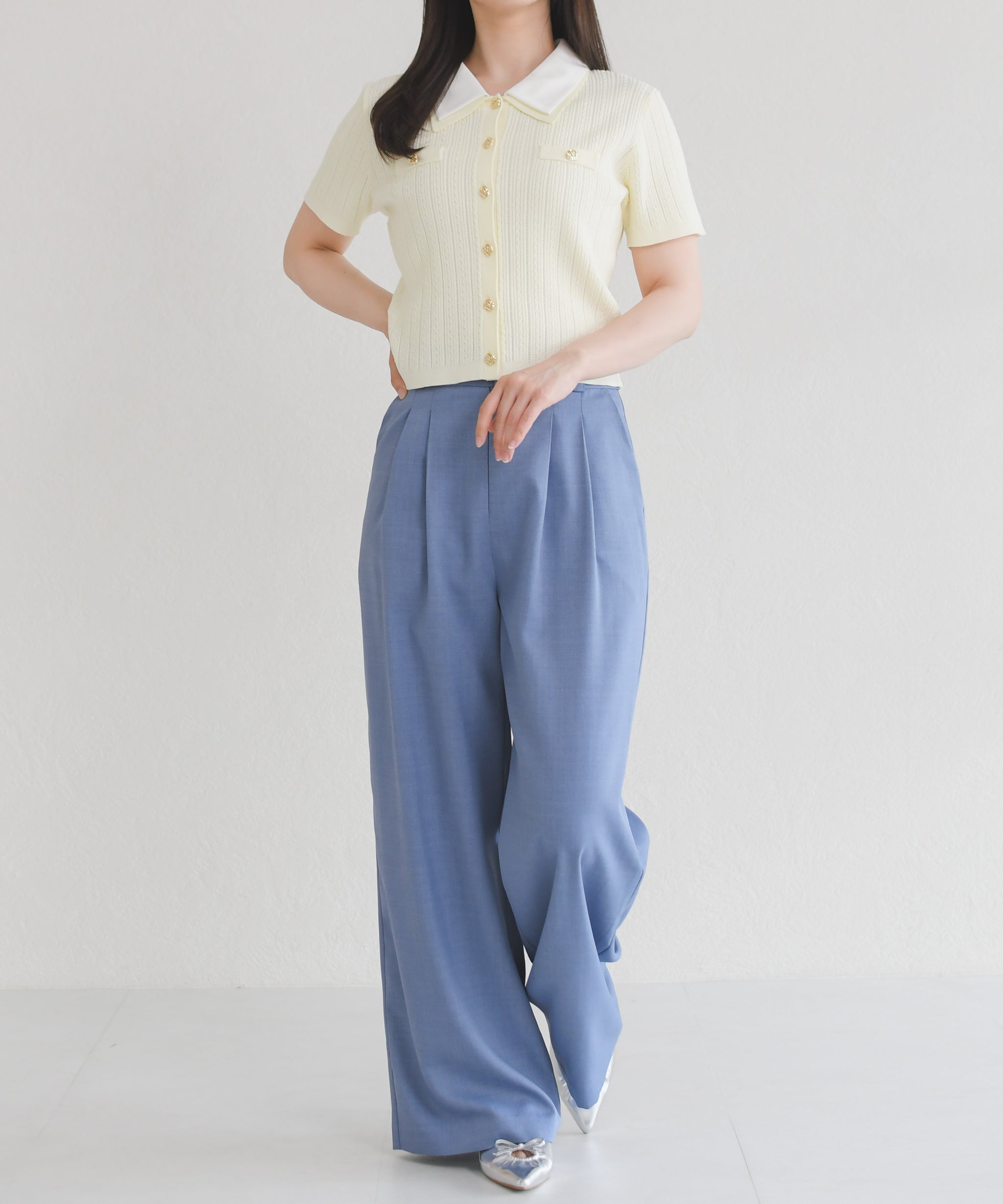 イエロー再予約】【予約販売/8月中旬入荷予定】シャツダブル衿半袖