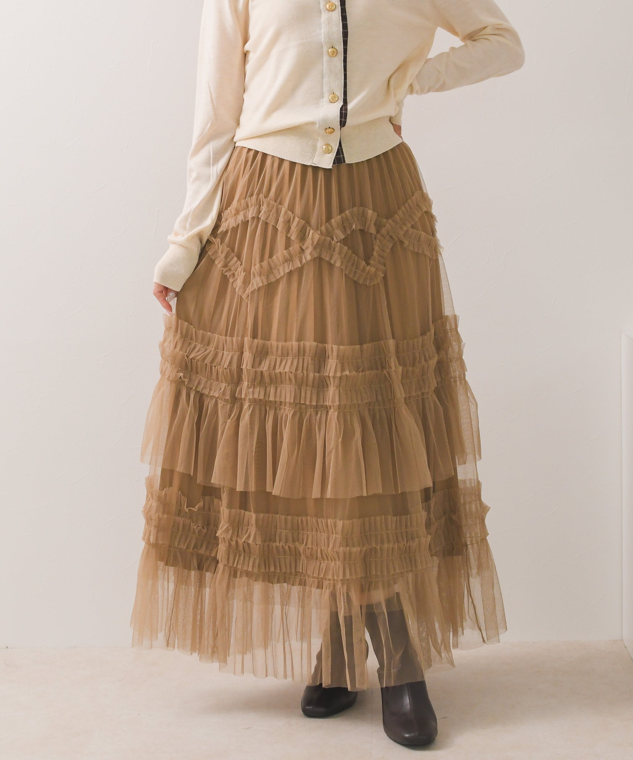 一部店舗限定】フリルティアードロングスカート/TT657256 – MISCH