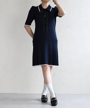画像をギャラリービューアに読み込む, 配色ポロニットワンピース/TT627404
