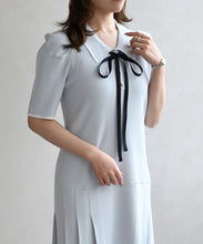 画像をギャラリービューアに読み込む, 配色ポロニットワンピース/TT627404
