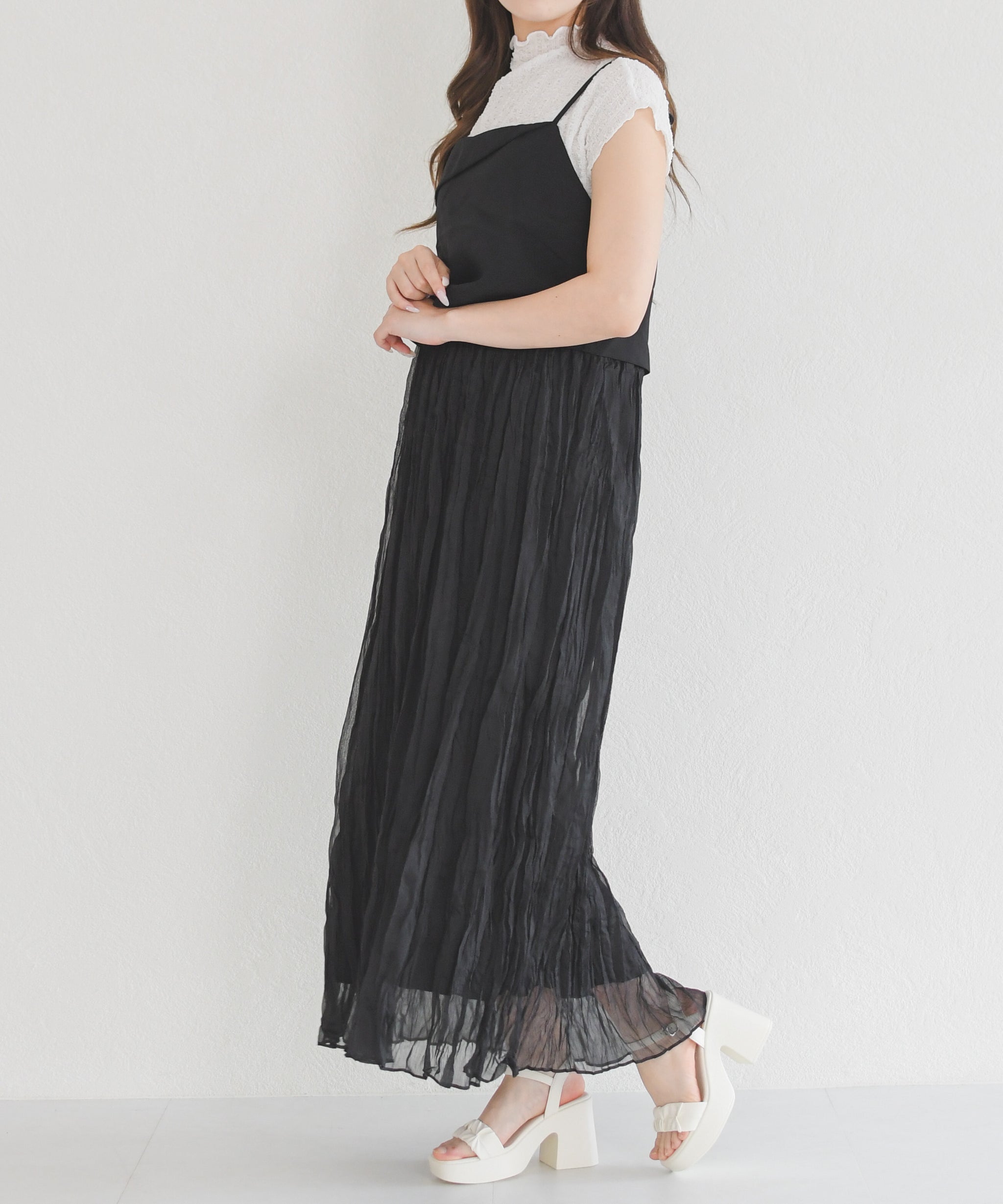 【美品】45R Мキャミ　チャメレイオン 一部店舗限定】キャミドッキングロングワンピース/TT657409 – MISCH