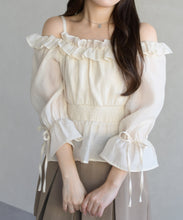 画像をギャラリービューアに読み込む, シャーリングフリルブラウス/TT628103
