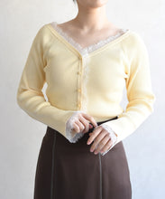 画像をギャラリービューアに読み込む, レーストリミング袖フレアニット/TT618305
