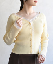 画像をギャラリービューアに読み込む, レーストリミング袖フレアニット/TT618305
