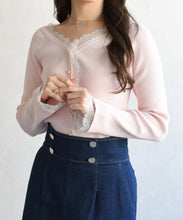 画像をギャラリービューアに読み込む, レーストリミング袖フレアニット/TT618305
