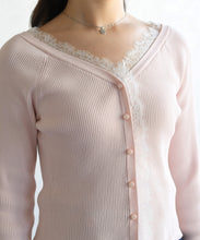 画像をギャラリービューアに読み込む, レーストリミング袖フレアニット/TT618305
