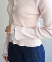 画像をギャラリービューアに読み込む, レーストリミング袖フレアニット/TT618305
