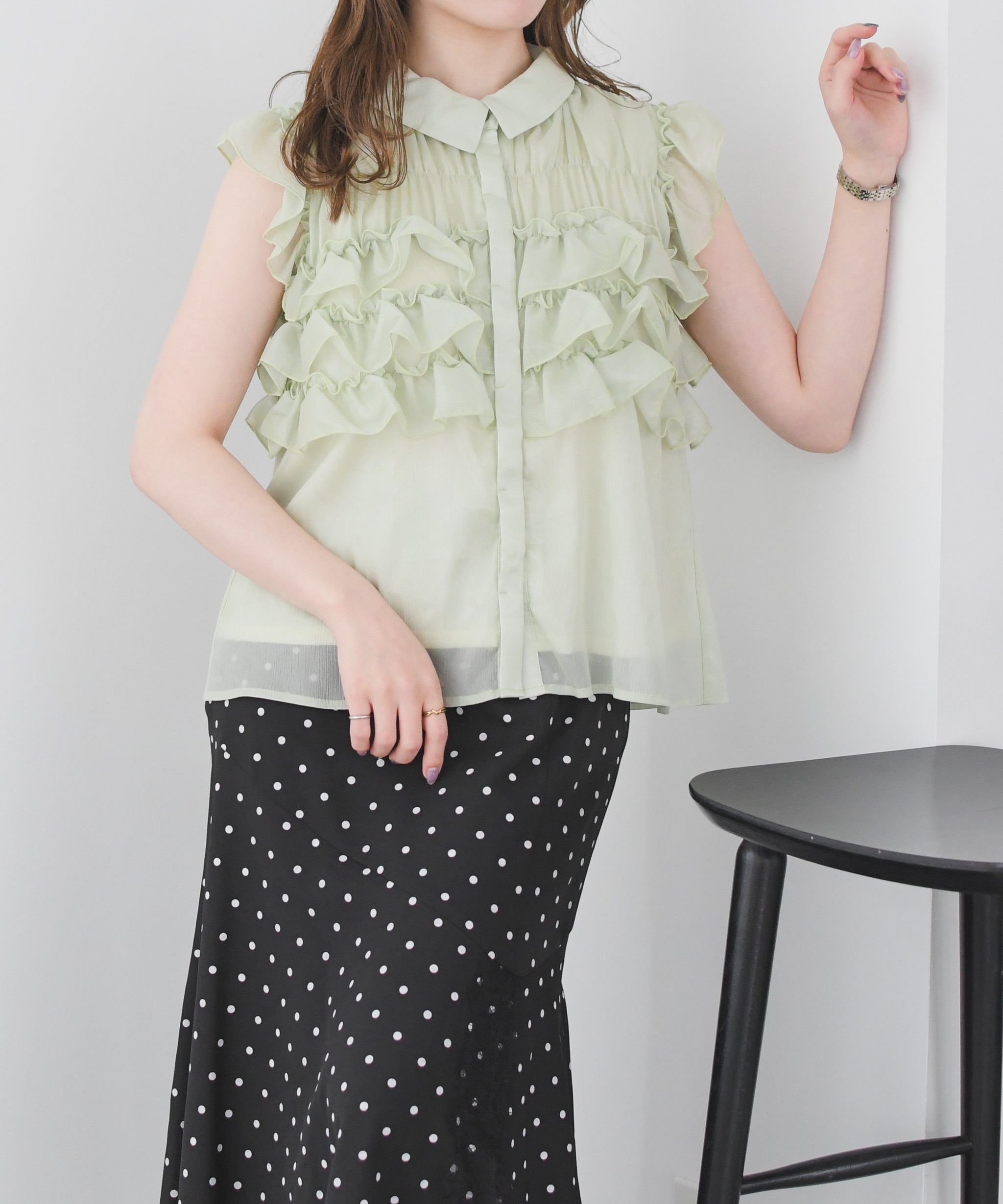 美品 長濱ねるさん着用 kolorドッキングシースルーブラウス シフォンフリル 再入荷】シフォンフリルブラウス/TT628105 – MISCH MASCH|31 Sons de mode