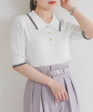 画像をギャラリービューアに読み込む, 【予約販売/3月下旬発売予定】アイレット編みポロニット/TT628304
