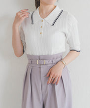 画像をギャラリービューアに読み込む, 【予約販売/3月下旬発売予定】アイレット編みポロニット/TT628304
