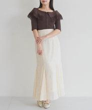 画像をギャラリービューアに読み込む, 【予約販売/3月下旬発売予定】レーストリミングビッグカラーニット/TT628302
