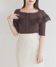 画像をギャラリービューアに読み込む, 【予約販売/3月下旬発売予定】レーストリミングビッグカラーニット/TT628302
