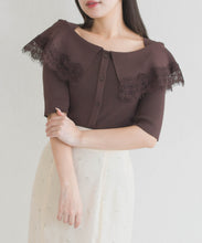 画像をギャラリービューアに読み込む, 【予約販売/3月下旬発売予定】レーストリミングビッグカラーニット/TT628302
