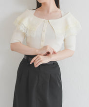 画像をギャラリービューアに読み込む, 【予約販売/3月下旬発売予定】レーストリミングビッグカラーニット/TT628302
