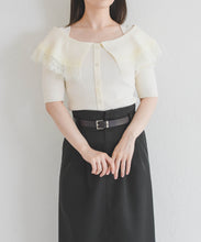 画像をギャラリービューアに読み込む, 【予約販売/3月下旬発売予定】レーストリミングビッグカラーニット/TT628302
