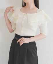 画像をギャラリービューアに読み込む, 【予約販売/3月下旬発売予定】レーストリミングビッグカラーニット/TT628302
