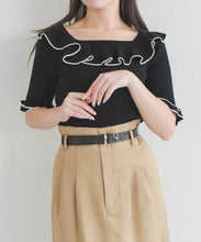 画像をギャラリービューアに読み込む, 【予約販売/4月上旬発売予定】フリル配色ニット/TT628307
