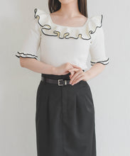 画像をギャラリービューアに読み込む, 【予約販売/4月上旬発売予定】フリル配色ニット/TT628307
