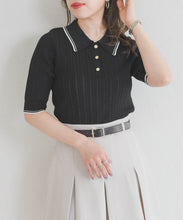 画像をギャラリービューアに読み込む, 【予約販売/3月下旬発売予定】アイレット編みポロニット/TT628304
