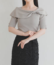 画像をギャラリービューアに読み込む, 【予約販売/3月下旬発売予定】アシメリボン2way配色ケープニット/MM628310
