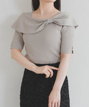 画像をギャラリービューアに読み込む, 【予約販売/3月下旬発売予定】アシメリボン2way配色ケープニット/MM628310
