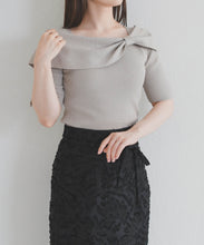 画像をギャラリービューアに読み込む, 【予約販売/3月下旬発売予定】アシメリボン2way配色ケープニット/MM628310
