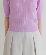 画像をギャラリービューアに読み込む, 【予約販売/3月下旬発売予定】アイレット編みポロニット/TT628304
