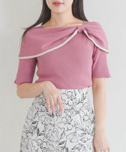 画像をギャラリービューアに読み込む, 【予約販売/3月下旬発売予定】アシメリボン2way配色ケープニット/MM628310
