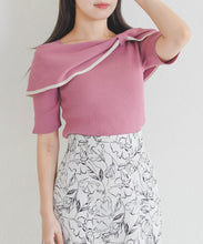 画像をギャラリービューアに読み込む, 【予約販売/3月下旬発売予定】アシメリボン2way配色ケープニット/MM628310
