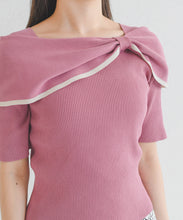 画像をギャラリービューアに読み込む, 【予約販売/3月下旬発売予定】アシメリボン2way配色ケープニット/MM628310
