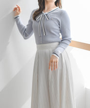 画像をギャラリービューアに読み込む, マルチ配色ボウタイリブニット/MM618305
