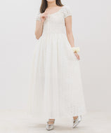 【一部店舗限定】カットワークレースフレアワンピース/MM657409