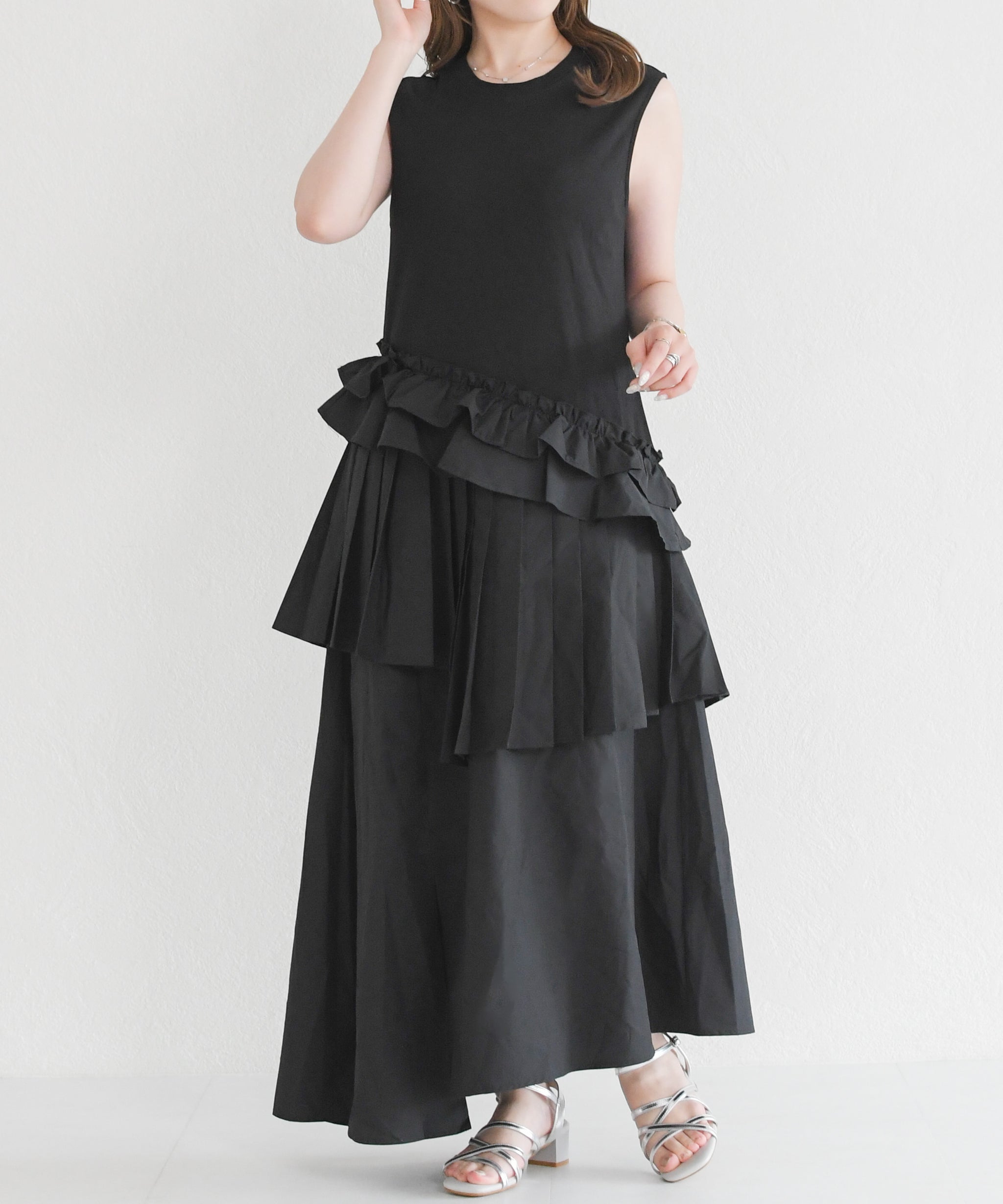 ダブスタ⭐︎フリル付きレースマキシワンピース 一部店舗限定】アシメフリルロングワンピース/TT657404 – MISCH MASCH