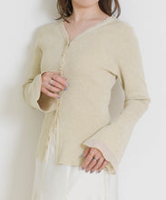 画像をギャラリービューアに読み込む, ラメシアーペプラムカーディガン/MM618402
