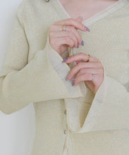 画像をギャラリービューアに読み込む, ラメシアーペプラムカーディガン/MM618402
