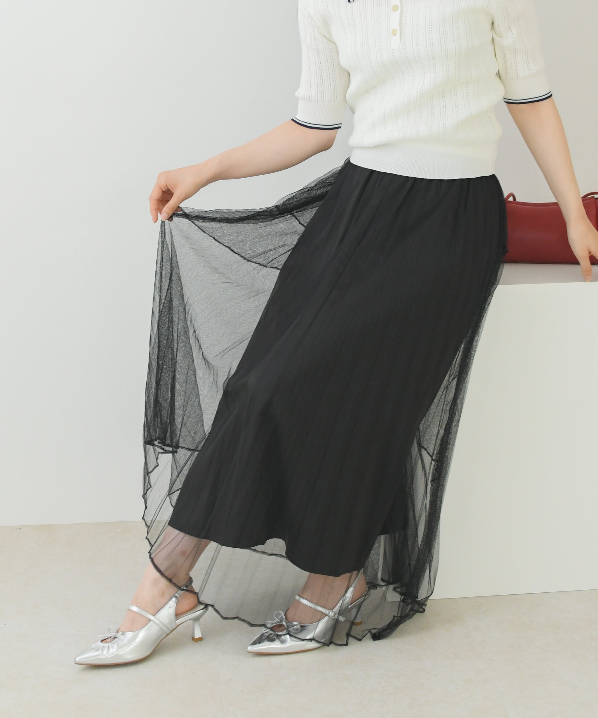 一部店舗限定】アシメシフォンプリーツスカート/TT657234 – MISCH