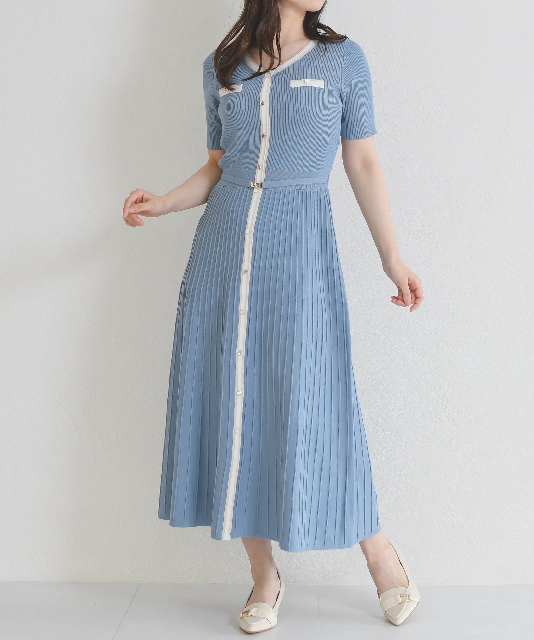 ラメ配色AラインVネックニットワンピース/MM627417 – MISCH MASCH|31