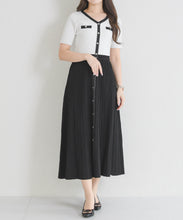 画像をギャラリービューアに読み込む, ラメ配色AラインVネックニットワンピース/MM627417
