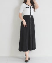 画像をギャラリービューアに読み込む, ラメ配色AラインVネックニットワンピース/MM627417
