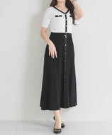 ラメ配色AラインVネックニットワンピース/MM627417