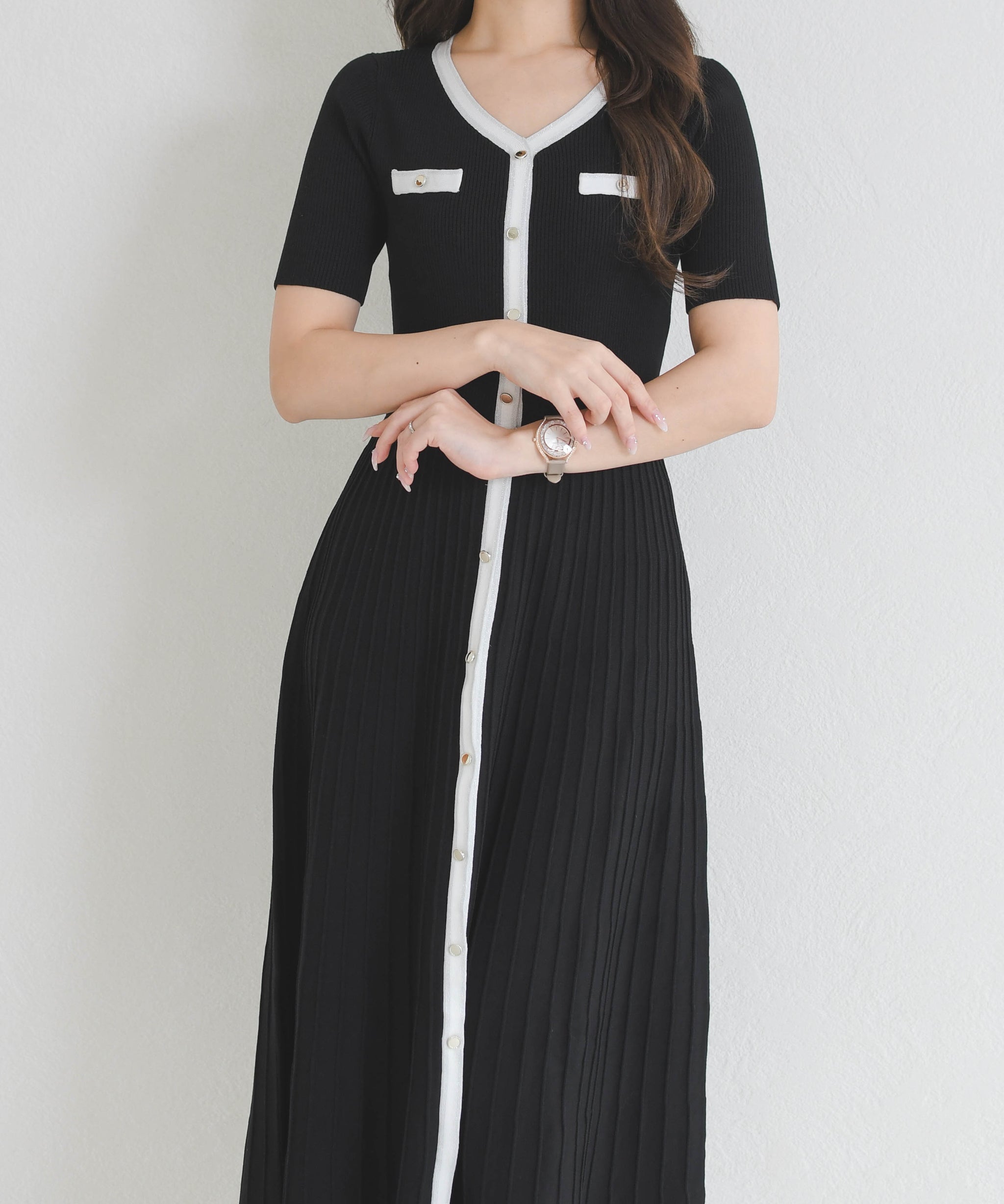 ラメ配色AラインVネックニットワンピース/MM627417 – MISCH MASCH|31